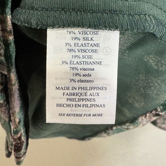 Faherty Shirt Large Stretch Silk Velvet Genevieve Shirt Pine Blossom Floral $188 - Picture 6 of 8